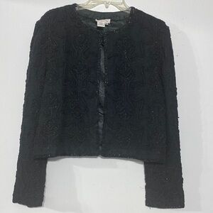 Talbots beaded short jacket. 100% silk.